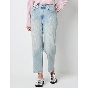 Arizona Juniors Highest Rise Vintage Straight Leg Jean Size 10 Painterly